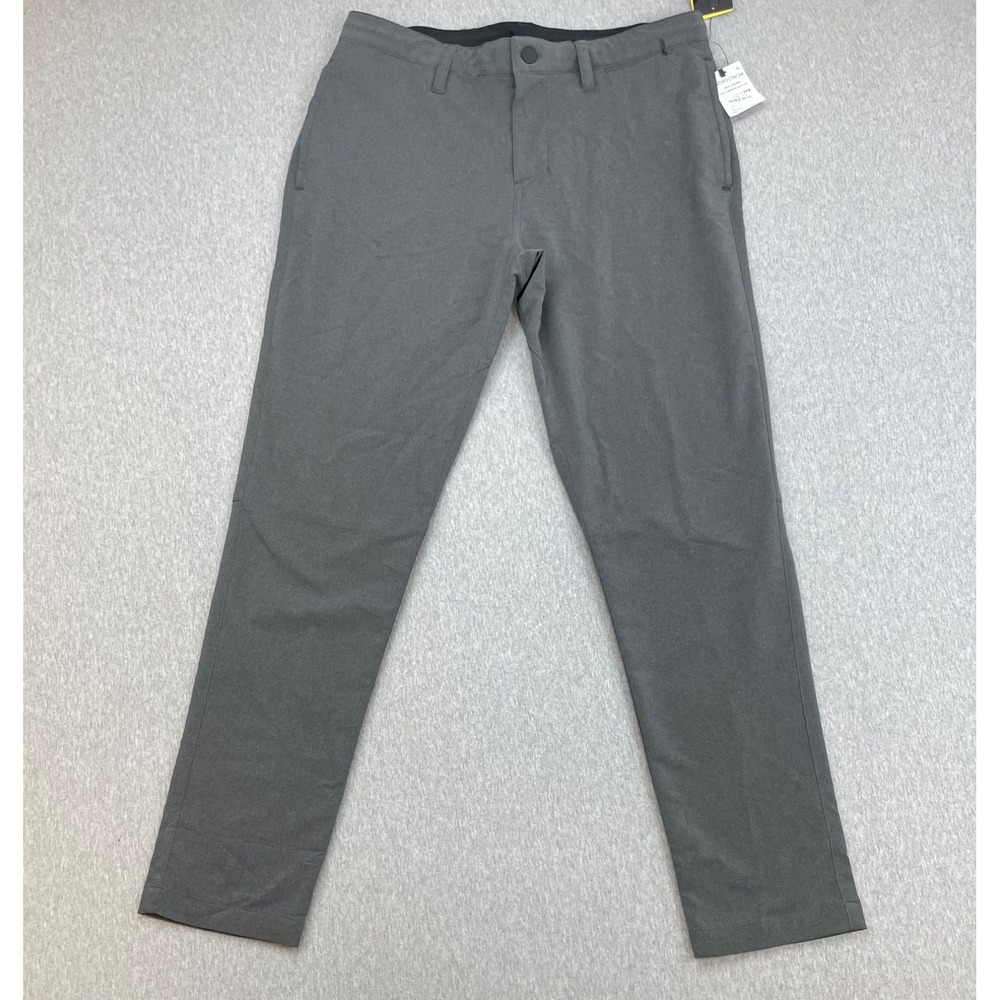 Zella Pants Mens Gray 33 Performance Zelflex Stretch Drawstring Tapered NWT